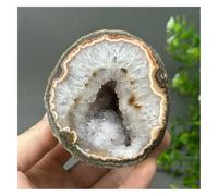 Piedra de Cristal Geoda de ágata roja de Natural States, Mineral en Bruto, racimo de Cuarzo for decoración del hogar Collar con Soporte para Piedra de Cristal(393g)