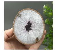 Piedra de Cristal Geoda de ágata roja de Natural States, Mineral en Bruto, racimo de Cuarzo for decoración del hogar Collar con Soporte para Piedra de Cristal(385g)