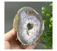 Piedra de Cristal Geoda de ágata roja de Natural States, Mineral en Bruto, racimo de Cuarzo for decoración del hogar Collar con Soporte para Piedra de Cristal(384g)