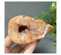 Piedra de Cristal Geoda de Pizarra de ágata roja Natural con Forma de Flor for decoración del hogar Collar con Soporte para Piedra de Cristal(259g)