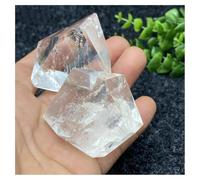 Piedra de Cristal Mineral de Piedra cruda de Palma de Cuarzo poliedro Libre de Cristal Blanco Natural Collar con Soporte para Piedra de Cristal(180g)