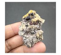 Piedra de Cristal Muestra Mineral de simbiosis de Granate Natural Cristales de Cuarzo Collar con Soporte para Piedra de Cristal