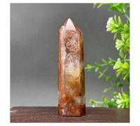 Piedra de Cristal Obelisco de ágata Amarilla Natural, Adorno for el hogar Collar con Soporte para Piedra de Cristal(55g 76mm)