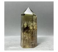 Piedra de Cristal Obelisco de Citrino de Cristal Natural for decoración del hogar Collar con Soporte para Piedra de Cristal(271g 102mm)