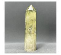 Piedra de Cristal Obelisco de Citrino de Cristal Natural for decoración del hogar Collar con Soporte para Piedra de Cristal(234g 136mm)