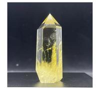 Piedra de Cristal Obelisco de Cuarzo Citrino Natural for decoración del hogar Collar con Soporte para Piedra de Cristal(76g 73mm)