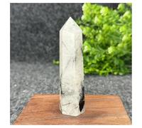Piedra de Cristal Obelisco de turmalina Negra Natural for decoración del hogar Collar con Soporte para Piedra de Cristal(91g 97mm A)