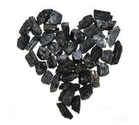 Piedra de Cristal Piedras Naturales Negras en Bruto, 50-100 g, a Granel, especímenes de Cristal crudos, decoración del hogar Collar con Soporte para Piedra de Cristal(50g)