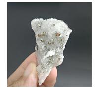 Piedra de Cristal Pirita de Piedra Natural, Cristal Blanco, Cuarzo Transparente, racimo, espécimen Mineral, Roca, decoración del hogar Collar con Soporte para Piedra de Cristal(25g)
