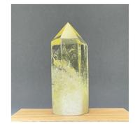 Piedra de Cristal Torre de Cristal de Cuarzo Mineral Natural Citrino for decoración del hogar Collar con Soporte para Piedra de Cristal(156g 85mm)