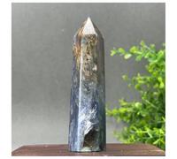 Piedra de Cristal Varita de Cristal de obelisco Natural for decoración del hogar Collar con Soporte para Piedra de Cristal(126g 98mm)