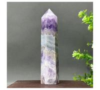 Piedra de Cristal Varita de hogar de obelisco de ágata Amatista Natural Collar con Soporte para Piedra de Cristal(126g 113mm)