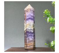 Piedra de Cristal Varita de hogar de obelisco de ágata Amatista Natural Collar con Soporte para Piedra de Cristal(113g 108mm)