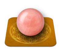 Piedra de cuarzo rosa natural pulida 2-3 cm de calidad premium | Amor incondicional, calma y armonía | Flor de la vida incluida | Guía práctica y meditación offertss | Regalo Zen Bienestar | 1 unidad