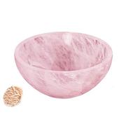 Piedra de cuarzo rosa tallada hecha a mano Cuenco de Feng Shui Generador de energía espiritual Reiki Regalo Healing Cristal cargado 2 pulgadas con rosa Desierto Healing de selenita-Blessfull Healing