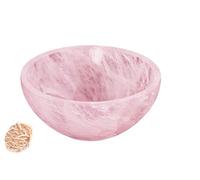 Piedra de cuarzo rosa tallada hecha a mano Cuenco de Feng Shui Generador energía espiritual Reiki Regalo Healing Cristal cargado 3 pulgadas Aproximadamente con rosa Desierto Selenita-Blessfull Healing