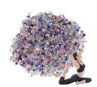 Piedra de en bruto - Grava de fluorita de color natural pequeña piedra rodante | Piedras decorativas de cristales crudos naturales de meditación, piedra de decoración del hogar multifuncional