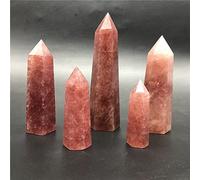 Piedra De Energía Curativa De Cuarzo De Punta De Cristal De Fresa Roja Tallada A Mano Natural Para Decoración Del Hogar Piedras Naturales Y Minerales,130-140mm