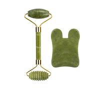 Piedra de jade natural Gouache Roller Gua Sha Massager Masajeador Set Belleza Relajación Herramienta, NO.3