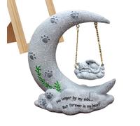 Piedra de jardín de memoria para gatos, luna de ángel para pérdida de gato, conmemorativo para gatos, piedra sepulcral de resina para mascotas, marcador de tumba