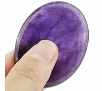 Piedra de la preocupación del pulgar natural, Piedras de palma ovaladas Reiki Crystal-Amethyst