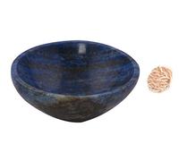 Piedra de lapislázuli tallada hecha a mano Cuenco de Feng Shui Generador de energía espiritual Reiki Healing Cristal cargado 3 pulgadas Aproximadamente con rosa del desierto Selenita-Blessfull Healing