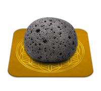 Piedra de lava Bienestar Pulida 2-3 cm Calidad Premium | Anclaje, Vitalidad, Estabilidad Emocional | Flor de la Vida Incluida | Guía Práctica & Meditación Oferts | Regalo Zen Espiritual | 1 unidad