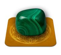 Piedra de malaquita natural pulida de 2 a 3 cm de calidad premium | Suelta, transformación y equilibrio | Flor de la vida incluida | Guía práctica y meditación offertss | Regalo Zen Bienestar | 1