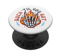 Piedra de Mano de Esqueleto de Metal Pesado hasta Que te pudras PopSockets PopGrip Adhesivo