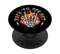 Piedra de Mano de Esqueleto de Metal Pesado hasta Que te pudras PopSockets PopGrip Adhesivo