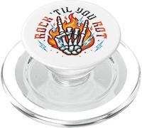 Piedra de Mano de Esqueleto de Metal Pesado hasta Que te pudras PopSockets PopGrip para MagSafe