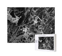 Piedra de mármol Gris Grafito Negro Plateado,Rompecabezas de Madera de 500 Piezas, Juego Familiar, Rompecabezas para Adultos, Adolescentes, decoración del hogar