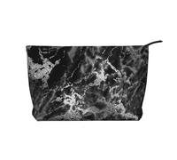 Piedra de mármol Gris Grafito Plata Negra,Neceser de Pana, Neceser de Maquillaje portátil, Neceser de Viaje