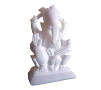 Piedra de mármol indio blanco de 5 pulgadas, Pooja, Puja, Ganesh, Ganesha, Ganpati, Ganapati Murti, ídolo