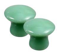 Piedra de Masaje Facial Set de 2 Piezas, Verde, Jade y Aventurina | Forma de Seta Borde Pulido, Uso Diario y Rutina de Belleza, Control Manual Cómodo, para Cejas y Piernas