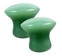 Piedra de Masaje Set de 2, Jade Verde Forma Hongo para Rostro | Bordes Redondeados y Pulido Suave, Control Manual Fácil, Uso en Hombros y Pantorrillas