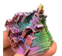 Piedra de Metal verde Natural, mineral de bismuto de cuarzo, regalo de pirámide áspera, espécimen de bismuto de arco iris, Mineral curativo de cristal, decoración del hogar ( Color : 15-23g , Size : 1
