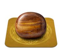 Piedra de ojo de tigre Namibia pulida 2-3 cm de calidad premium | Protección, confianza, fuerza y coraje | Flor de la vida incluida | Guía práctica y meditación ofrecida | Regalo Zen Bienestar | 1
