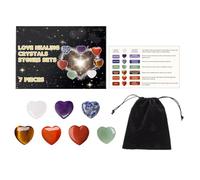 Piedra de palma de corazón de, piedras de preocupación para el pulgar del corazón | Juego de piedras naturales para preocupación de palma de amor - Piedras pulidas para meditación, fabricación de joy