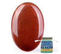 Piedra de palma de jaspe rojo de 2.4 pulgadas, grandes cristales curativos, piedras preciosas naturales Reiki, 1 pieza de piedra de preocupación, equilibrio energético, alivio de ansiedad, alivio del