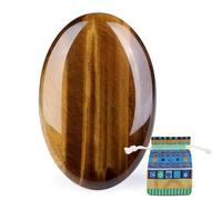 Piedra de palma de ojo de tigre de 2.4 pulgadas, cristales curativos grandes, piedras preciosas naturales, reiki, 1 pieza, piedra de preocupación, equilibrio energético, ansiedad, alivio del estrés,