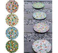 Piedra de paso de mosaico for exteriores, 12, 13, 15 pulgadas, azulejos de mosaico for piedras de jardín, piedras de pasarela, adoquines for caminos(4Set,15.4in/39cm)