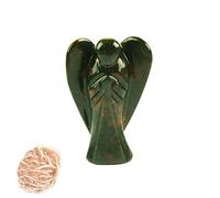 Piedra de piedra de sangre natural Reiki tallado Piedra preciosa espiritual Espiritual de bolsillo Estatua de curación con rosa Desierto Selenita Terapia de cristal 2 pulgadas aprox-Blessfull Healing