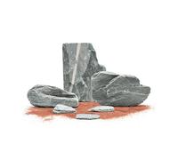 Piedra de pizarra natural para acuarios, tanques de peces, terrarios, recintos Aquascaping y anfibios, mezcla de rocas de tamaño pequeño a grande, de SubstateSource (5 libras, Gray River)