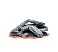 Piedra de pizarra natural para acuarios, tanques de peces, terrarios, recintos Aquascaping y anfibios, mezcla de rocas de tamaño grande y mediano, de SubstateSource (5 libras, Black River)