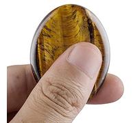 Piedra de preocupación para el pulgar natural, piedras de palma ovaladas Piedra de ojo de cristal de tigres de Reiki