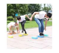 Piedra de Río Juego De Yoga Con Piedras De Paso, Entrenamiento De Equilibrio Y Coordinación, Fiesta De Cumpleaños Al Aire Libre En El Jardín Para Niños(Blue 23x15x5cm)