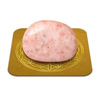 Piedra de sol Bienestar Pulida 2-3 cm Premium | Alegría de vivir, Confianza en sí mismo, Vitalidad | Flor de la Vida Incluida | Guía Práctica & Meditación Ofrecidos | Regalo Zen Espiritual | 1 unidad