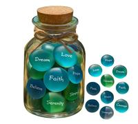 Piedra De Vidrio Marino Esmerilado En Frasco Artesanal Con Mensaje Inspirador Edificante Para Meditaciones Regalo Para Aliviar Estrés Piedra Tallada a Mano Con Frasco