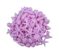 Piedra Decorativa Para Acuario 50 Uds piedras luminosas conchas coloridas estrella de mar en forma concha piedra luminiscente guijarros fluorescentes pecera decoraciones for acuario(Glow stone Purple)